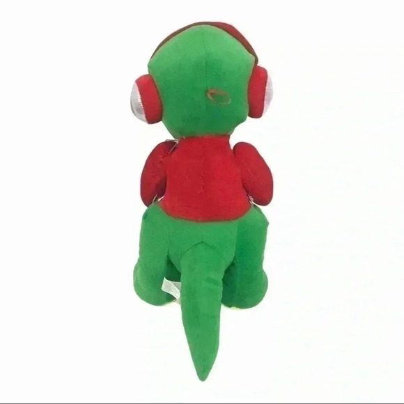 CLASSIC TOY PLUSH GREEN DINOSAUR SUNGLASSES AND HEADPHONES STUFFED ANIMAL - Picture 9 of 14
